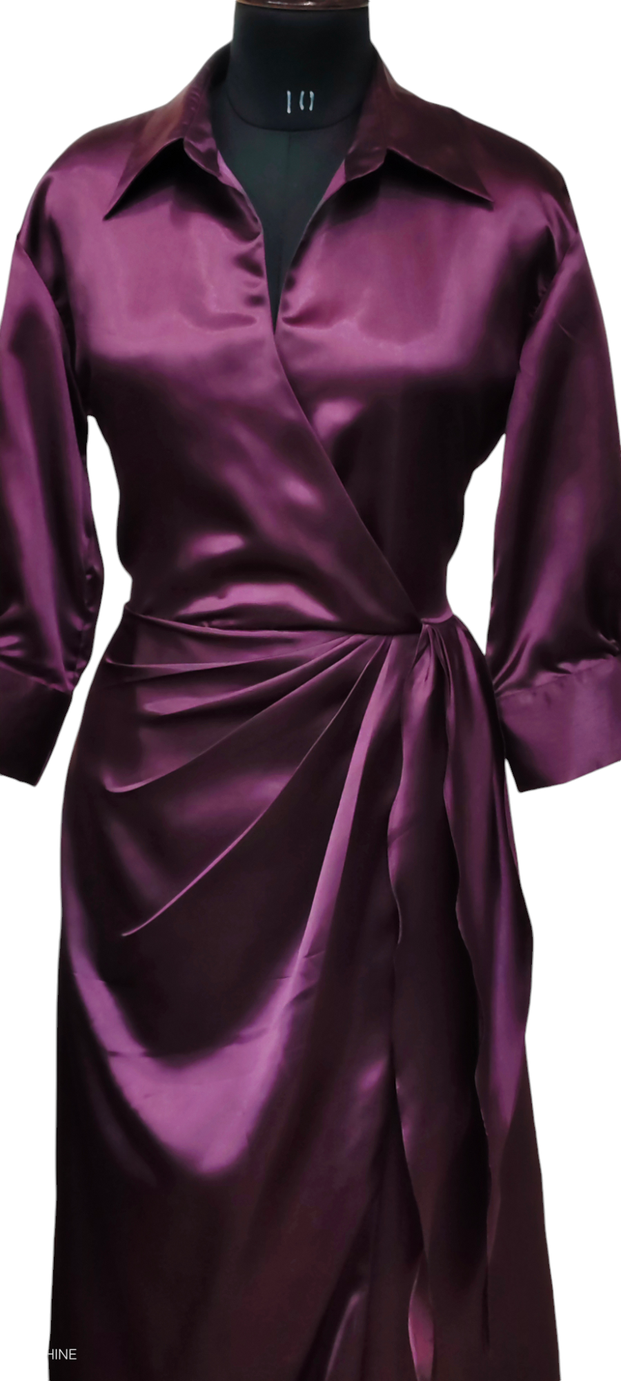 VISHINE Solid Wrap Knot Side Dress