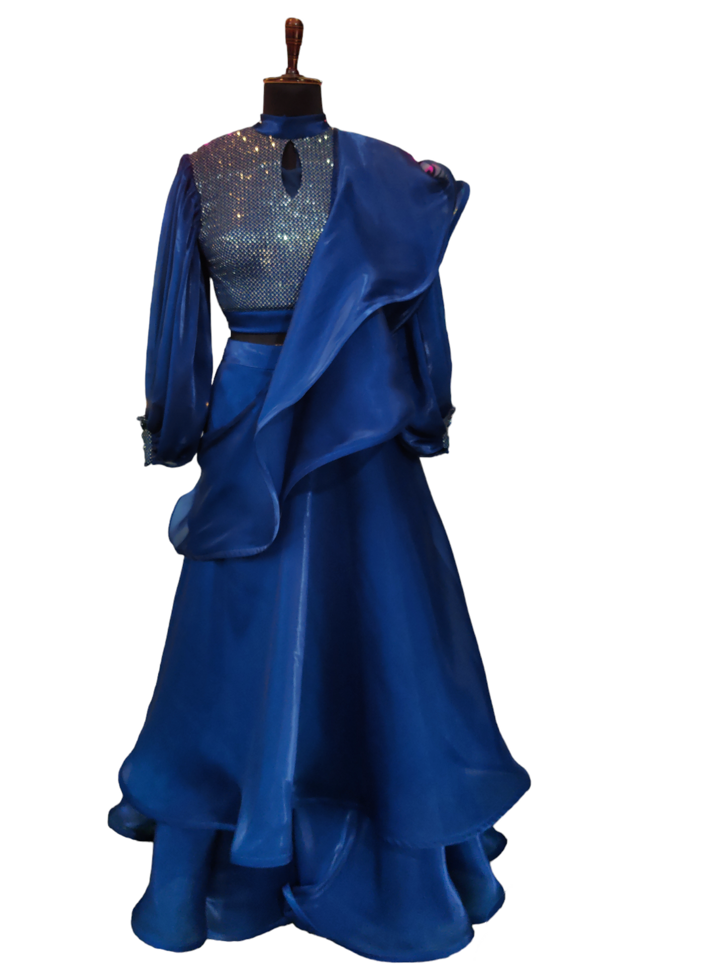 VISHINE Indo Western Drape Skirt Lehenga Set