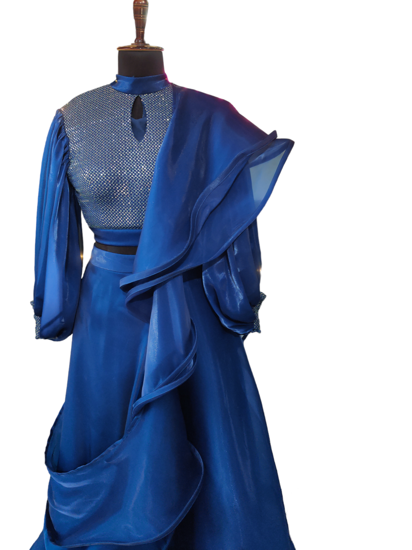 VISHINE Indo Western Drape Skirt Lehenga Set