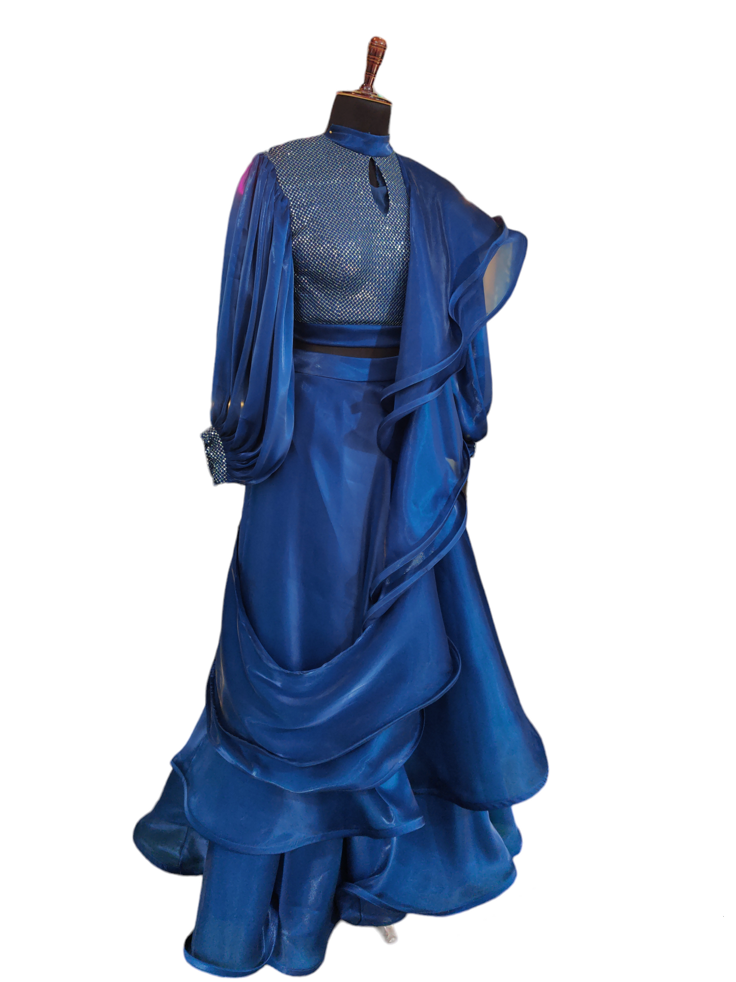 VISHINE Indo Western Drape Skirt Lehenga Set