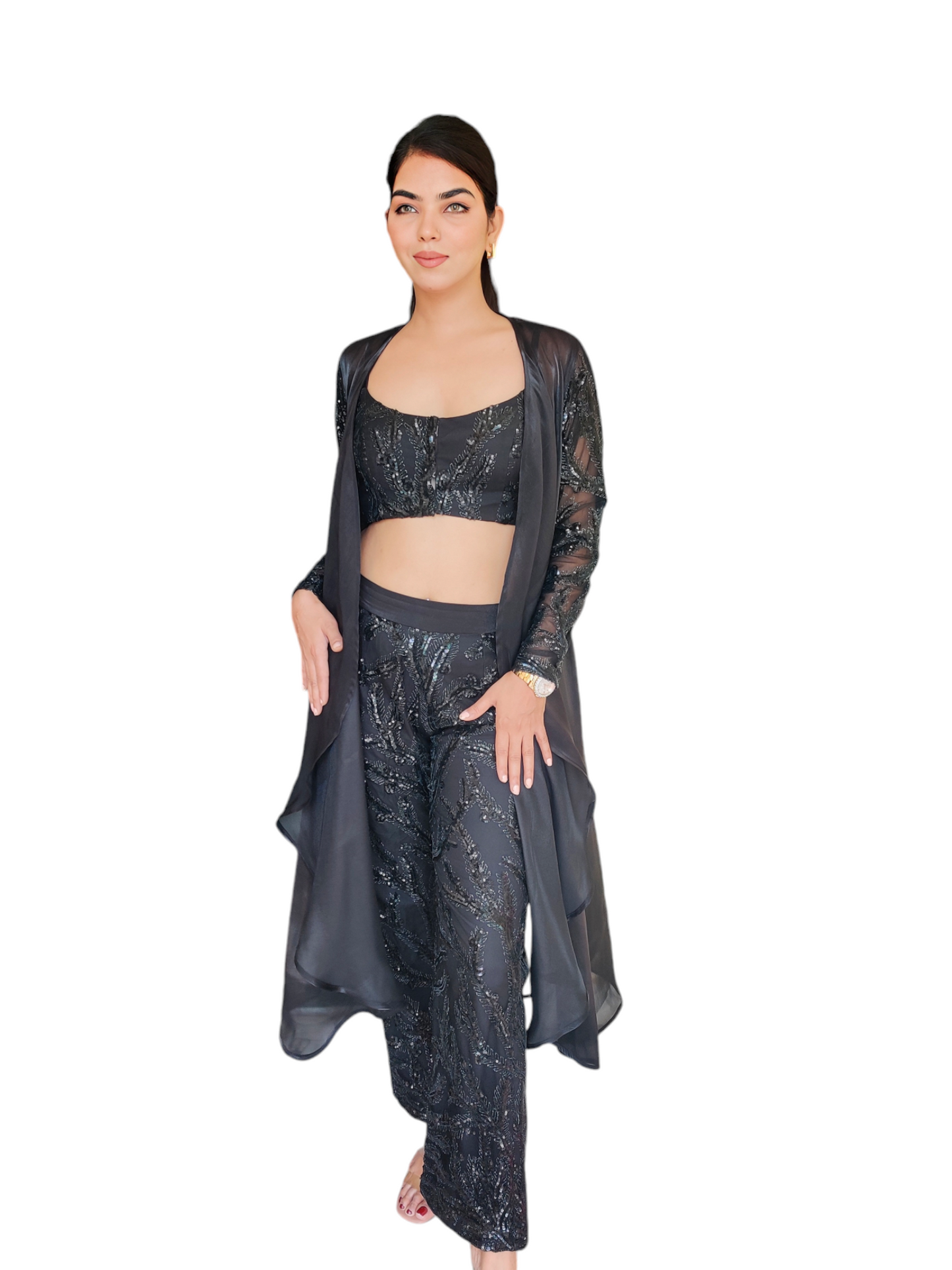 VISHINE Black Cape Dress