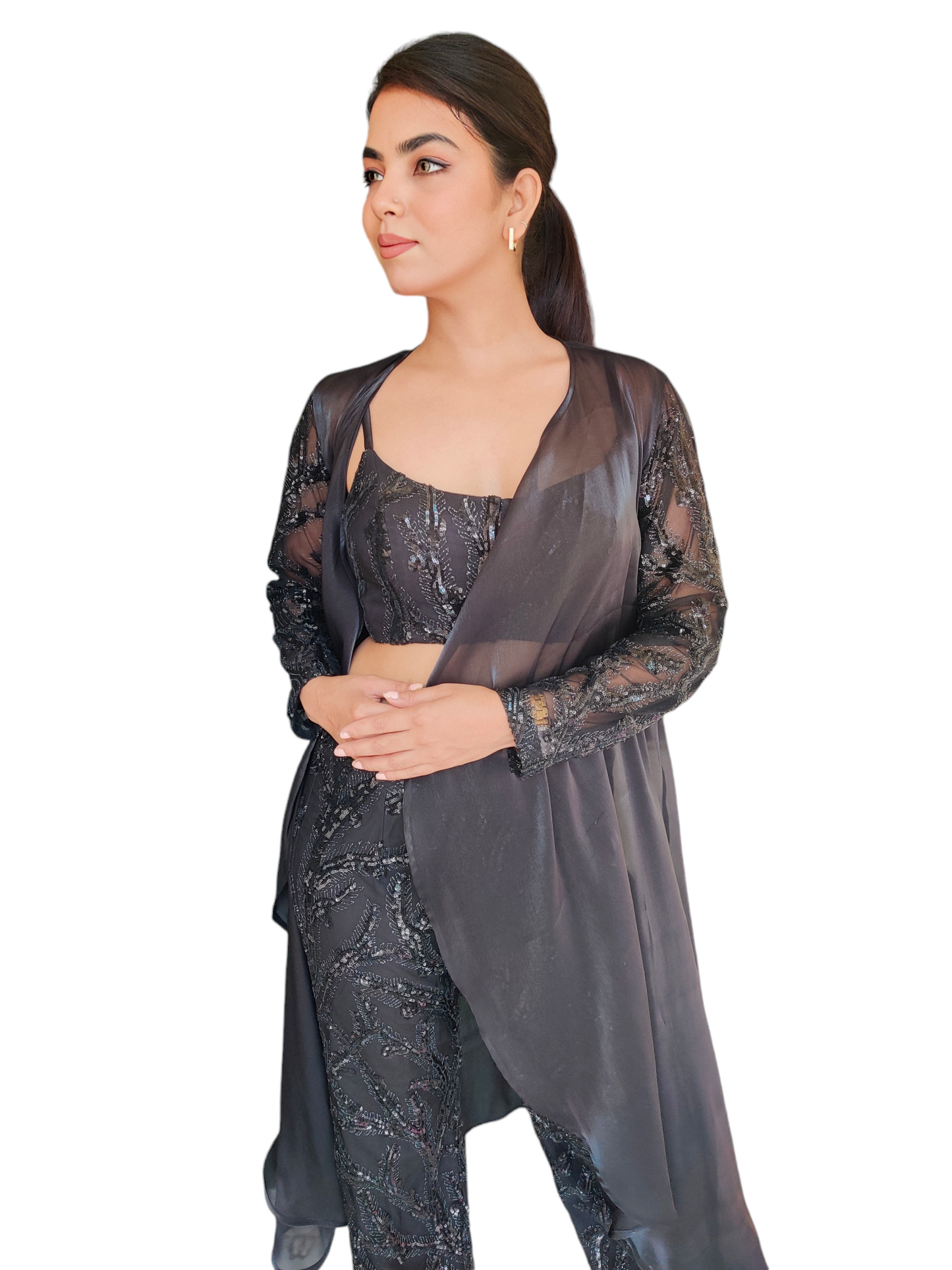 VISHINE Black Cape Dress