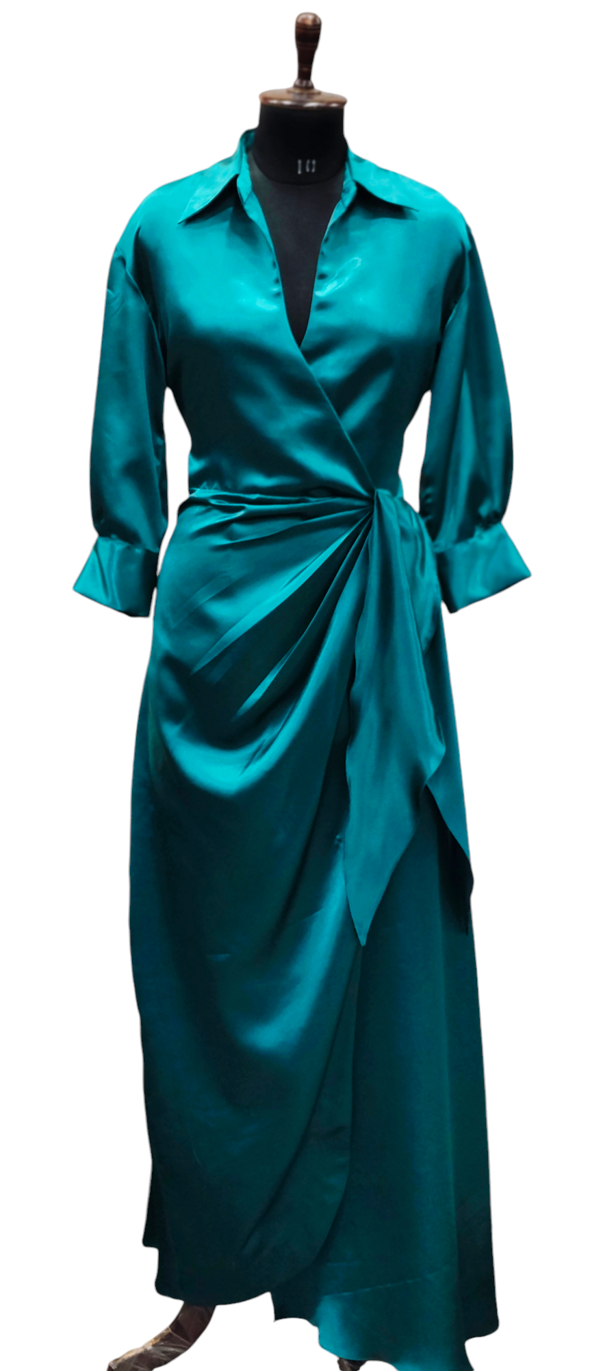 VISHINE Solid Wrap Knot Side Dress