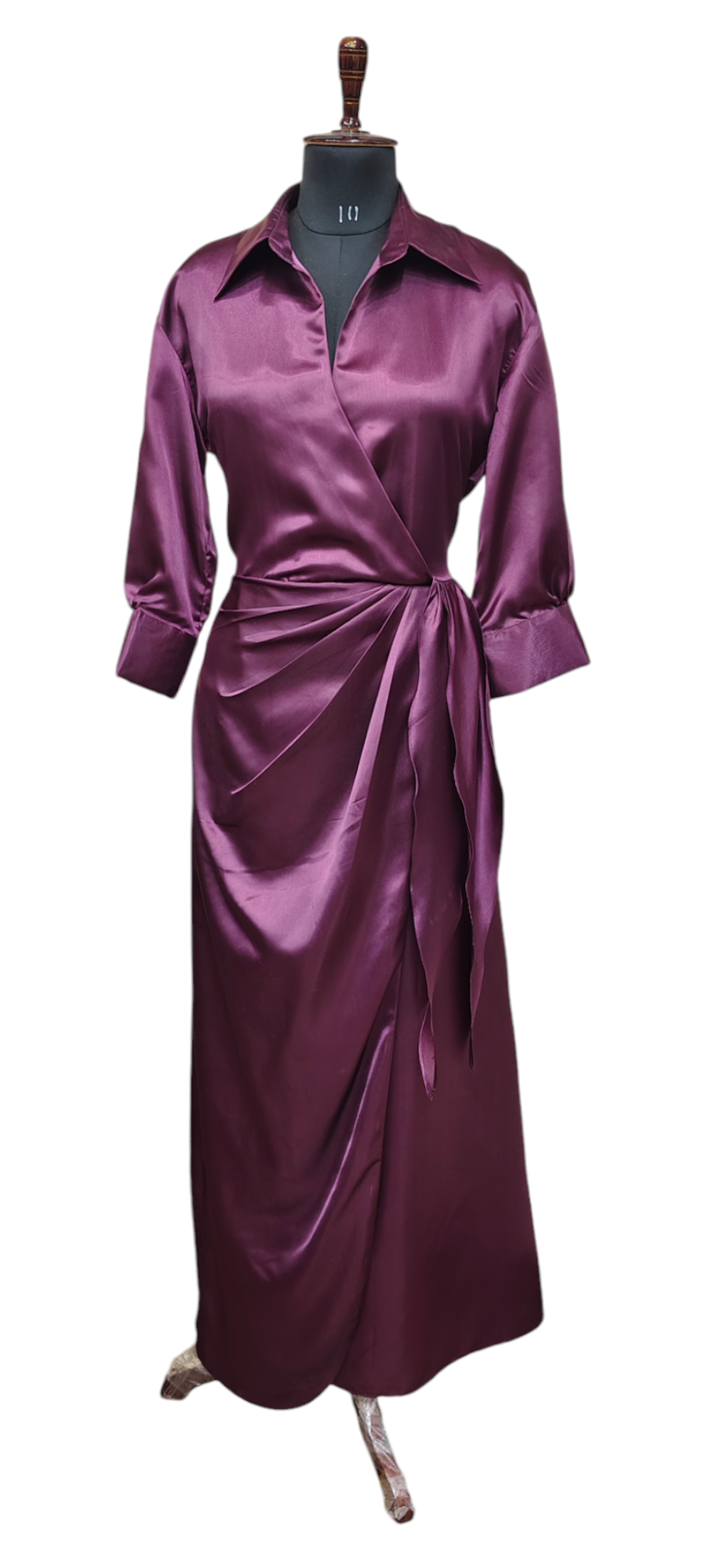VISHINE Solid Wrap Knot Side Dress
