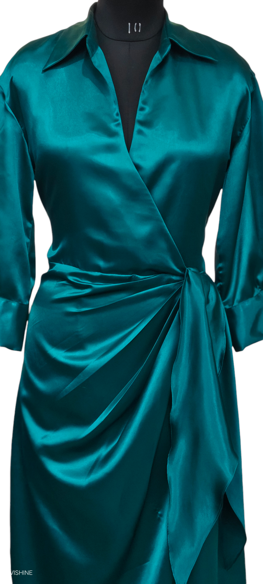 VISHINE Solid Wrap Knot Side Dress